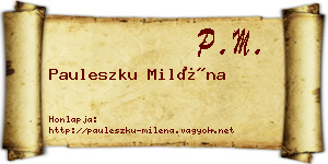 Pauleszku Miléna névjegykártya